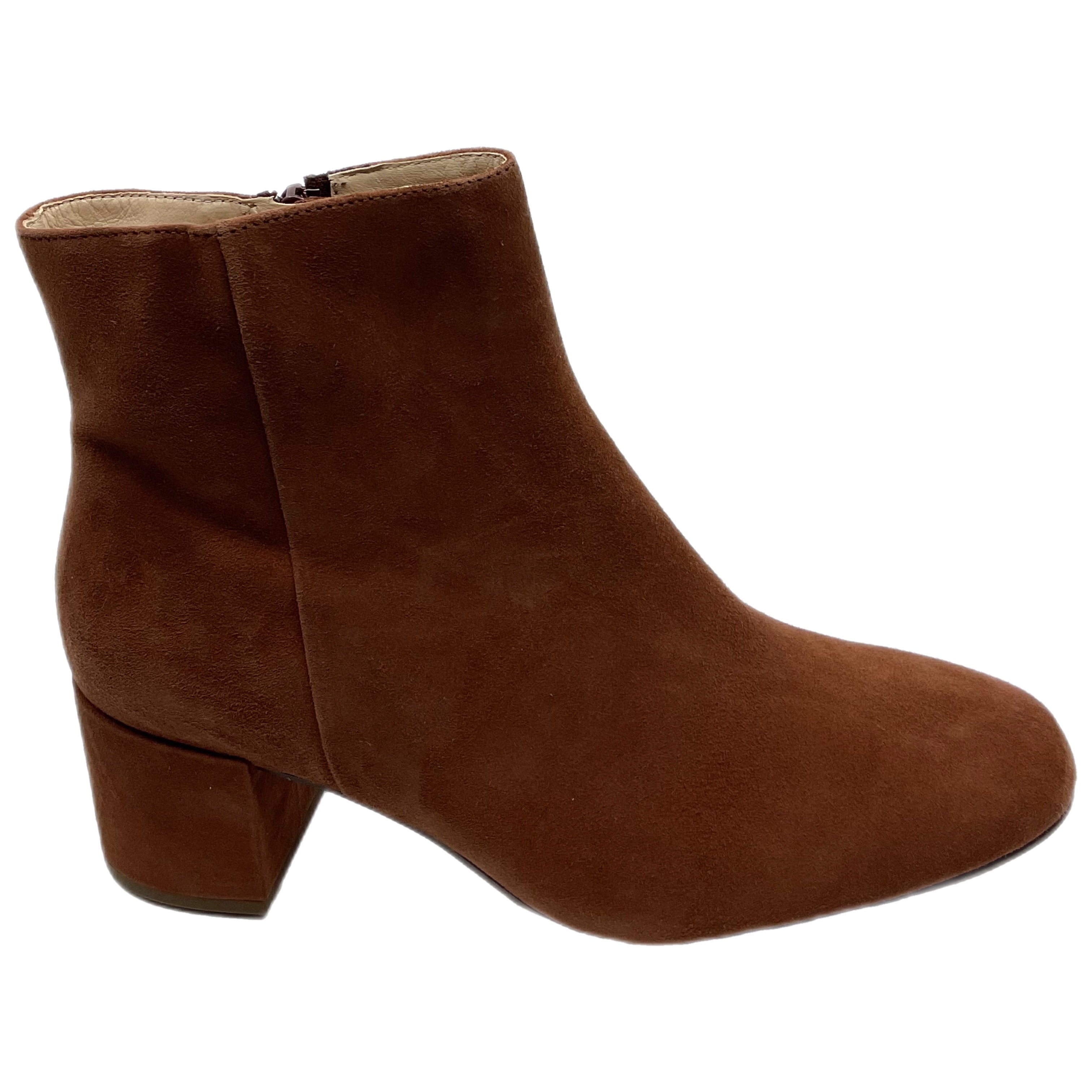 Women's Brown Suede Block Heel Ankle Boots – Högl 134102 – Scarpers Shoes
